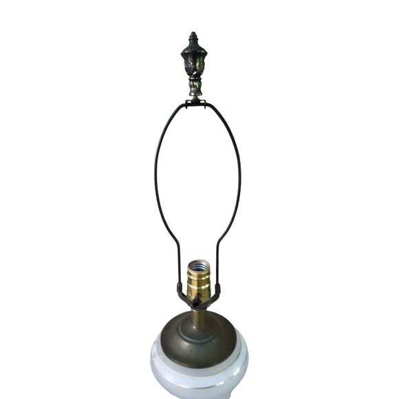 vintage 1950s cambridge lamp co. brass & marble base with brass neck & top table - Picture 5 of 16